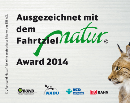 Signet Auszeichnung Fahrtziel Natur 2014