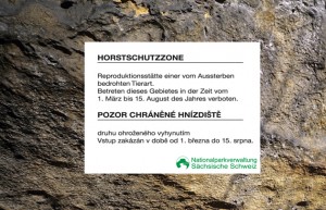 Hinweisschild Horstschutzzone
