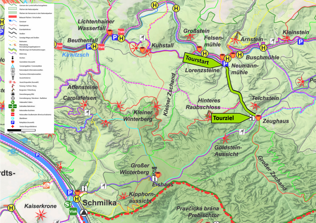 Kartenausschnitt Tour Zschand und Zeughaus
