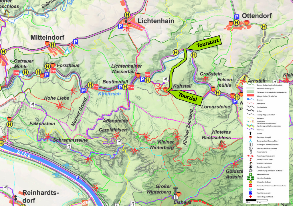 Kartenausschnitt Kuhstall-Tour