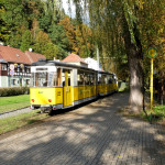 Kirnitzschtalbahn an der Haltestelle Kurpark