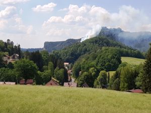 Waldbrand an der Bastei