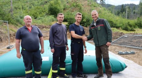 Erste mobile Löschwasserzisterne im Nationalpark Sächsische Schweiz in Betrieb genommen