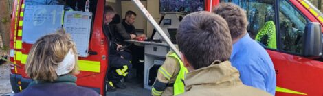 Die Feuerwehren der Sächsischen Schweiz und die Nationalpark- und Forstverwaltung haben bereits bei einem Waldbrand am 2. April dieses Jahres bei Waitzdorf mit neuer Technik gut zusammengearbeitet. Die dort gewonnenen Erfahrungen werden bei der aktuellen Übung vertieft. Foto: Hp. Mayr